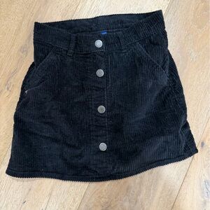 Old Navy Black Corduroy Mini Skirt with Buttons